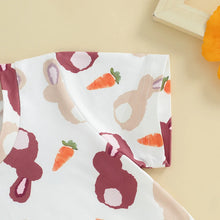 Load image into Gallery viewer, Baby Toddler Boys Girls 2Pcs Easter Set Bunny Rabbit Carrot Print Short Sleeve T-shirt with Elastic Waist Shorts Outfit
