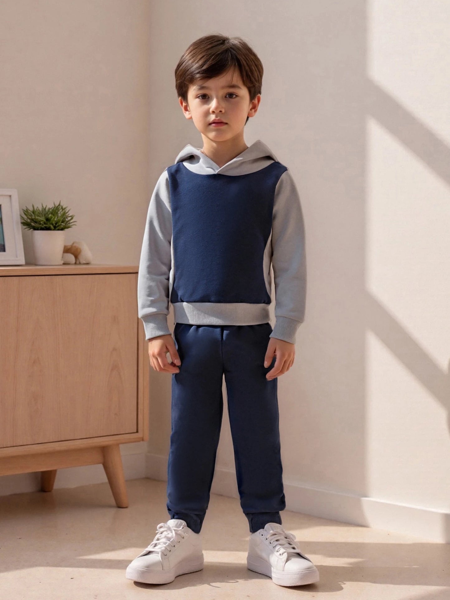 Baby Toddler Boys 2Pcs Fall Outfit Shark Pattern Long Sleeve Hoodie Elastic Waist Pants Jogger Set