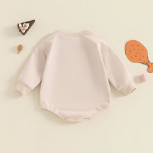 Load image into Gallery viewer, Baby Boys Girls Gobble Romper Long Sleeve Crew Neck Embroidery Letters Turkey Fall Bodysuit Thanksgiving
