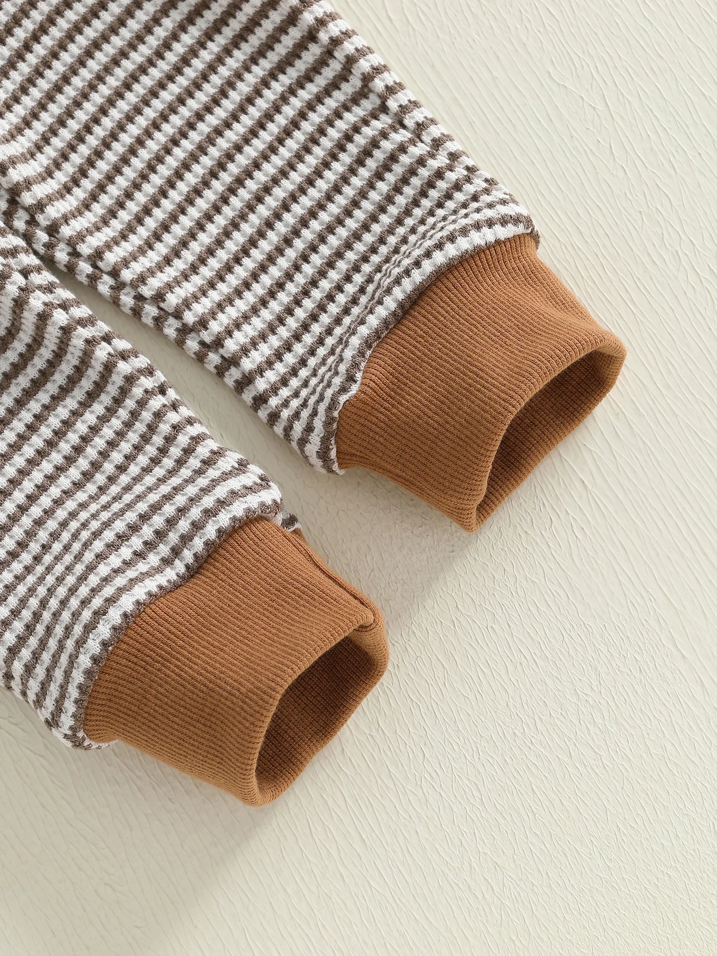 Baby Toddler Boys 2Pcs Autumn Long Sleeve O Neck Football Embroidery Top Striped Pants Jogger Set