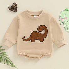 Load image into Gallery viewer, Baby Boy Girl Bubble Romper Casual Dinosaur Embroidery Long Sleeve Jumpsuit Bodysuit
