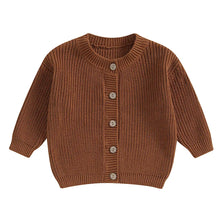 Load image into Gallery viewer, Baby Boys Girls Button Up Sweater Solid Color Loose Long Sleeve Knitwear Cardigan
