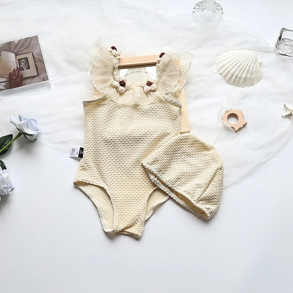 Girls Floral Swimming Suit