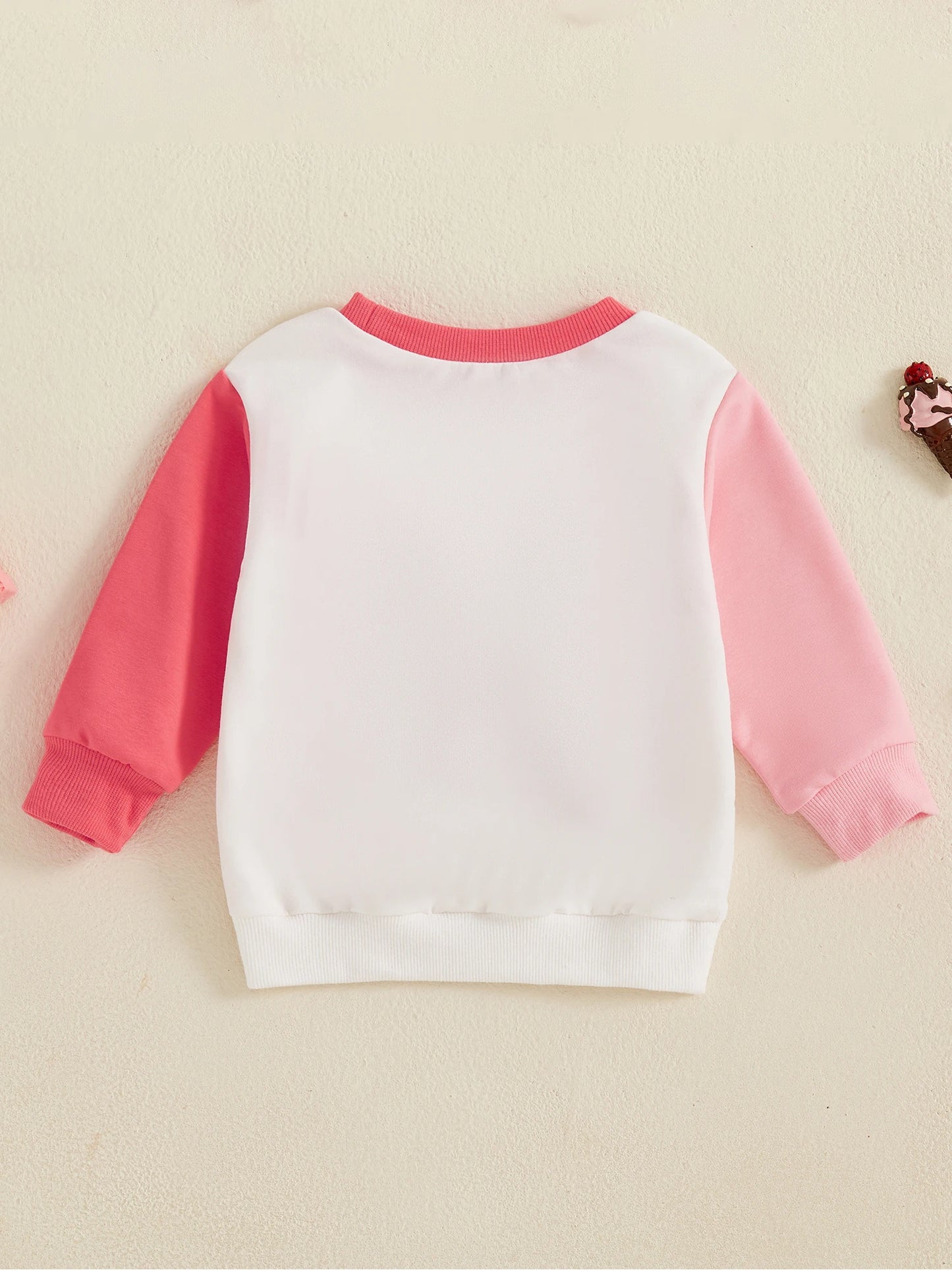 Baby Toddler Kids Girls LOVE CLUB Valentine's Day Letter Embroidered Contrast Color Long Sleeve O-Neck Casual Top