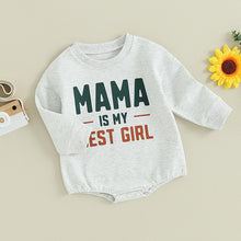 Load image into Gallery viewer, Baby Boy Girl Fall Bodysuit Long Sleeve Crew Neck Mama is my Best Girl Print Jumpsuit Romper
