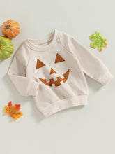 Load image into Gallery viewer, Baby Toddler Kids Boys Girls Long Sleeve Crew neck Pumpkin Print Pullover Tops
