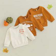 Load image into Gallery viewer, Toddler Baby Boy Girl Thanksgiving Long Sleeve Pumpkin Pie Letter Print Pullover Top
