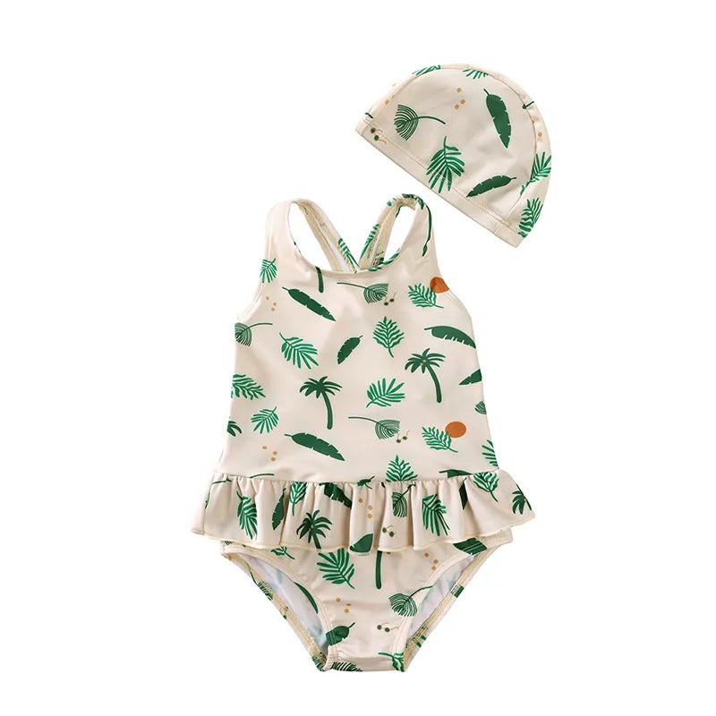 Backless Floral One-piece Swimsuit