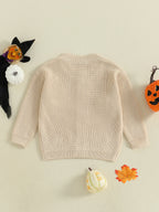 Baby Toddler Girls Halloween Sweater Casual Pumpkin Pattern Infant Button Cardigan Knitwear Warm Clothes Top