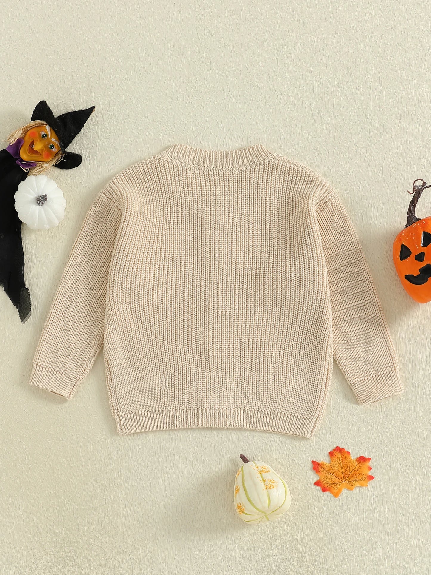 Baby Toddler Girls Halloween Sweater Casual Pumpkin Pattern Infant Button Cardigan Knitwear Warm Clothes Top
