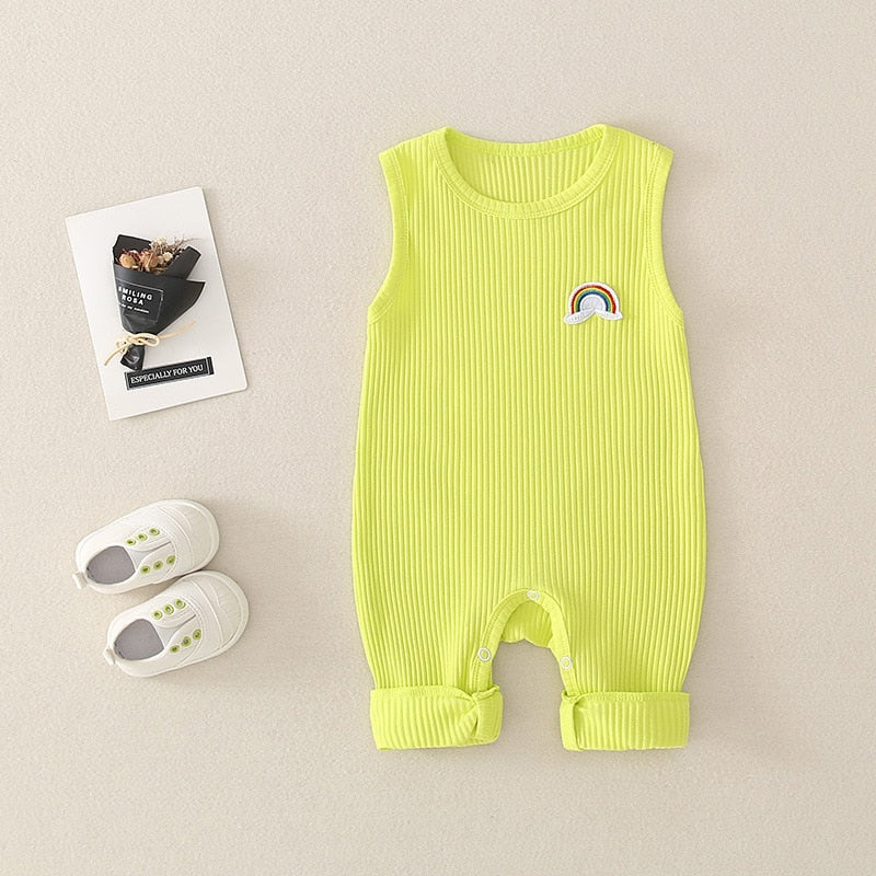 Rainbow Sleeveless Tank Playsuit Romper