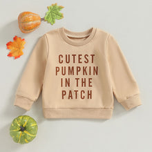 Load image into Gallery viewer, Baby Toddler Boy Girl Long Sleeve Cutest Pumpkin in the Patch Loose Pullovers Top
