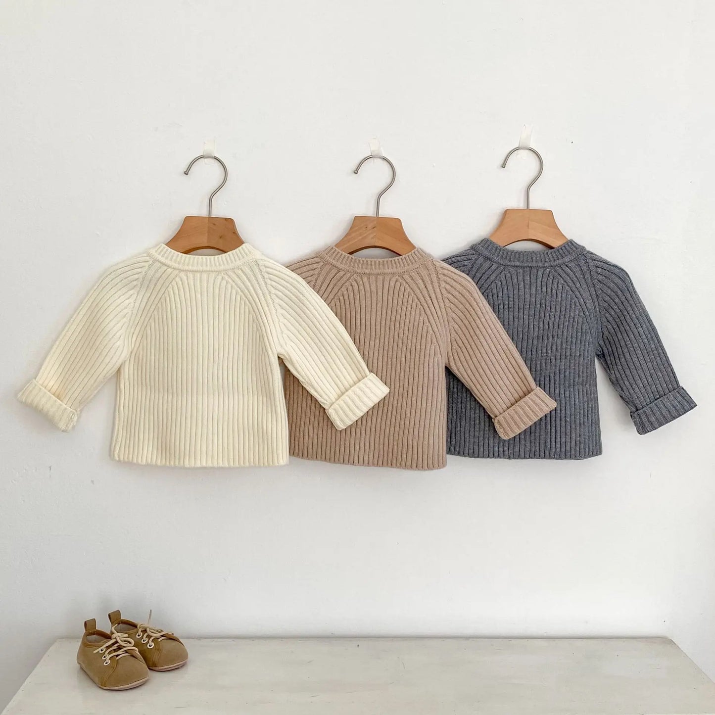 Baby Toddler Boy Girl Sweater Cardigan Knit Winter Clothes Thick Warm Knitwear Long Sleeve Top