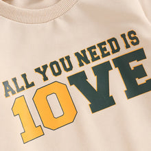 Load image into Gallery viewer, Toddler Kids Boys All You Need Is 10VE Love Long Sleeve Crew Neck Letters Print Pullover Top
