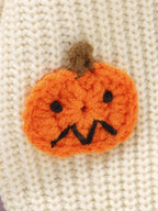 Baby Toddler Boys Girls Knit Cardigan Cute Halloween Pumpkin Embroidery Fall V Neck Long Sleeve Button Up Sweater Top