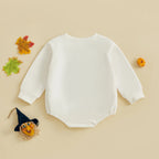 Baby Girls Boys Bubble Romper Long Sleeve Crew Neck Cat Print Fall Halloween Casual Bodysuit Clothes