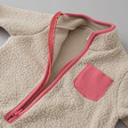Fleece Patchwork Jumpsuit Outwear Romper
