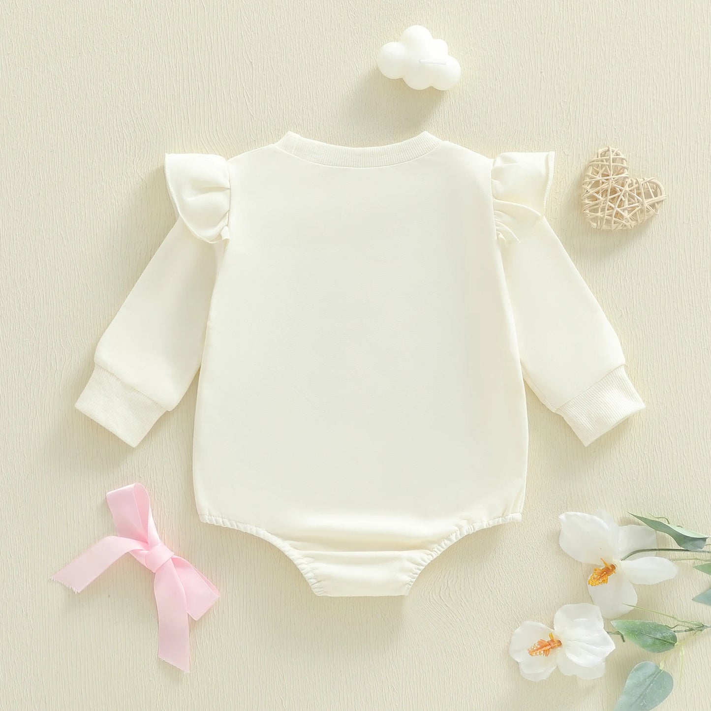 Baby Girl Autumn Casual Romper God Is Good Long Sleeve O Neck Letter Embroidery Bubble Romper