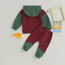 Load image into Gallery viewer, Baby Toddler Boy 2Pcs Outfits Contrast Color Long Sleeve Hoodie and Elastic Waist Pants
