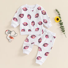 Load image into Gallery viewer, Baby Toddler Boys Girls 2Pcs Fall Clothes Football Print Long Sleeve Top and Elastic Pants Track Suit Outfit Set
