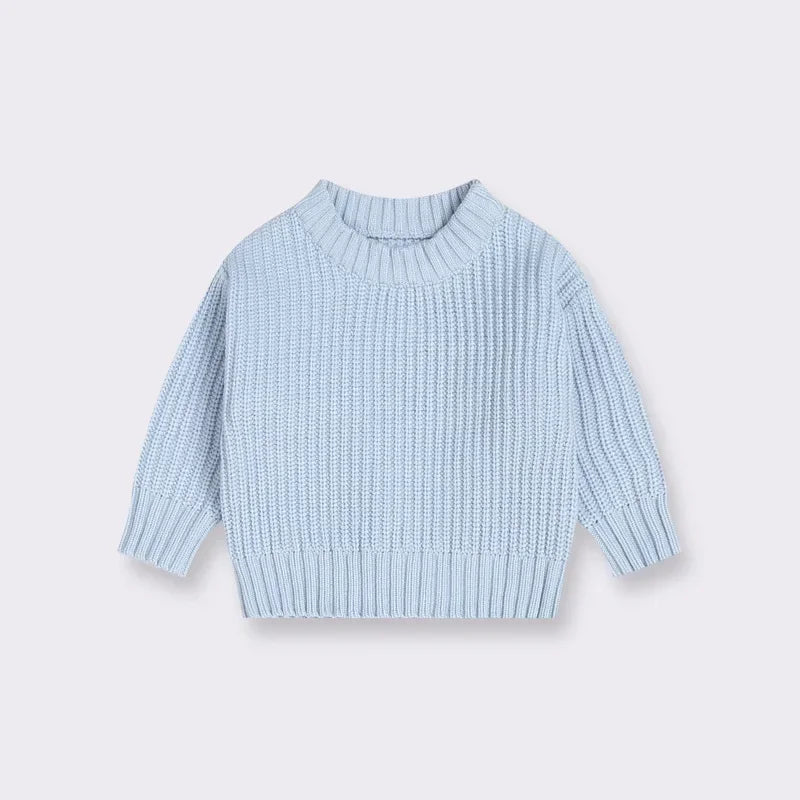 Baby Toddler Kid Boys Girls Sweater Winter Clothes Warm Thick Knit Pullover Top Infant Long Sleeve Basic Knitwear