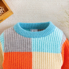 Load image into Gallery viewer, Baby Toddler Boy Girl Knitted Sweater Casual Warm Contrast Color Long Sleeve Pullovers Autumn Knitwear
