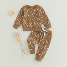 Load image into Gallery viewer, Baby Toddler Girls 2 Pcs Fall Outfit Flower Print Long Sleeve Crew Neck Top Pants
