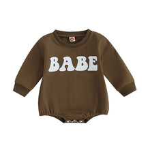 Load image into Gallery viewer, Baby Boy Girl Romper Long Sleeve Crew Neck Letters Babe Print Fall Jumpsuit
