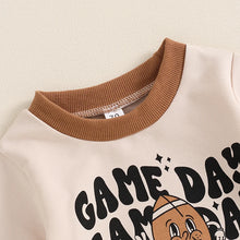 Load image into Gallery viewer, Baby Toddler Boys 2Pcs Game Day Set Long Sleeve Crew Neck Letter Football Print Top with Elastic Waist Pants Outfit
