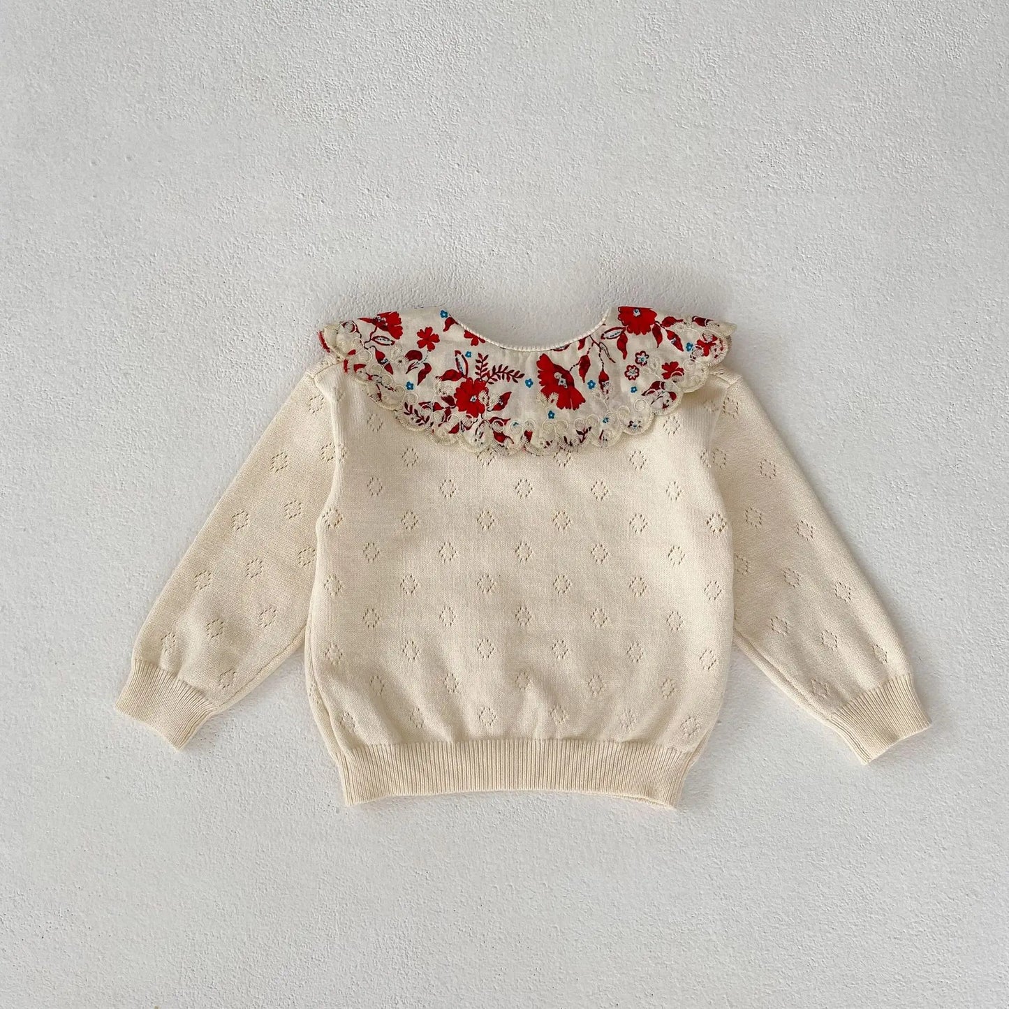 Baby Toddler Girl Autumn Winter Clothes Infant Flower Sweater Long Sleeve Knit Pullover Top Knitwear Floral Top