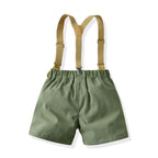 Short Sleeve Bow Tie Suspender Set