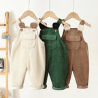 Front Pocket Corduroy Overalls Jumpsuit Romper