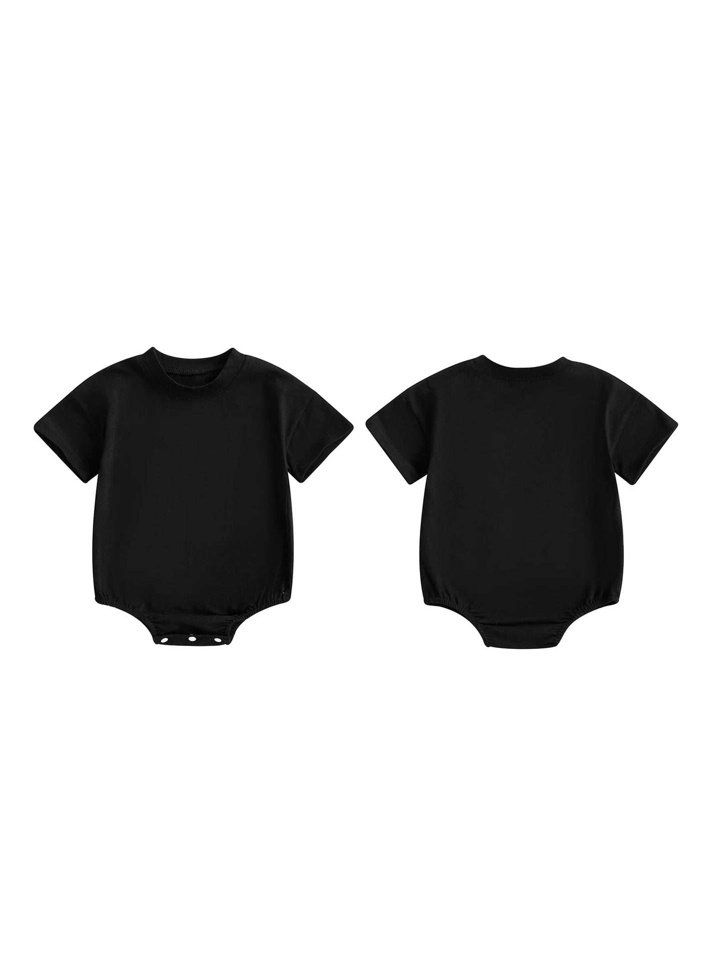 Baby Boys Girls Summer Spring Romper Solid Color Short Sleeve Round Neck Newborn Bodysuit