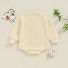 Load image into Gallery viewer, Baby Boys Girls Game Day Fall Bodysuit Letter Football Embroidery Long Sleeve Round Neck Jumpsuit Romper
