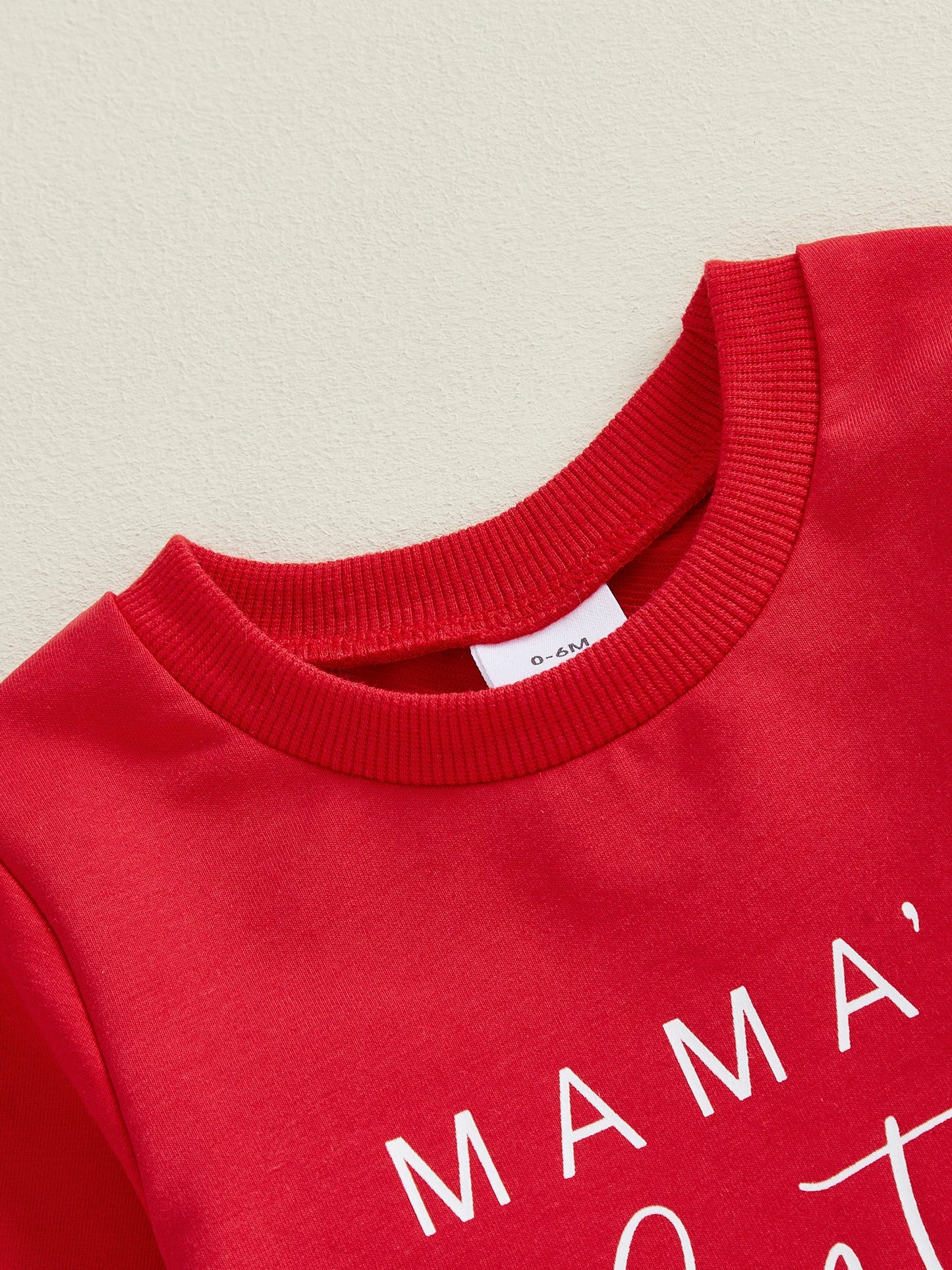 Baby Toddler Girls Boys 2Pcs Valentines Day Outfit Daddy's / Mama's Valentine Heart Letter Long Sleeve Top and Solid Joggers 2 Piece Jogger Set