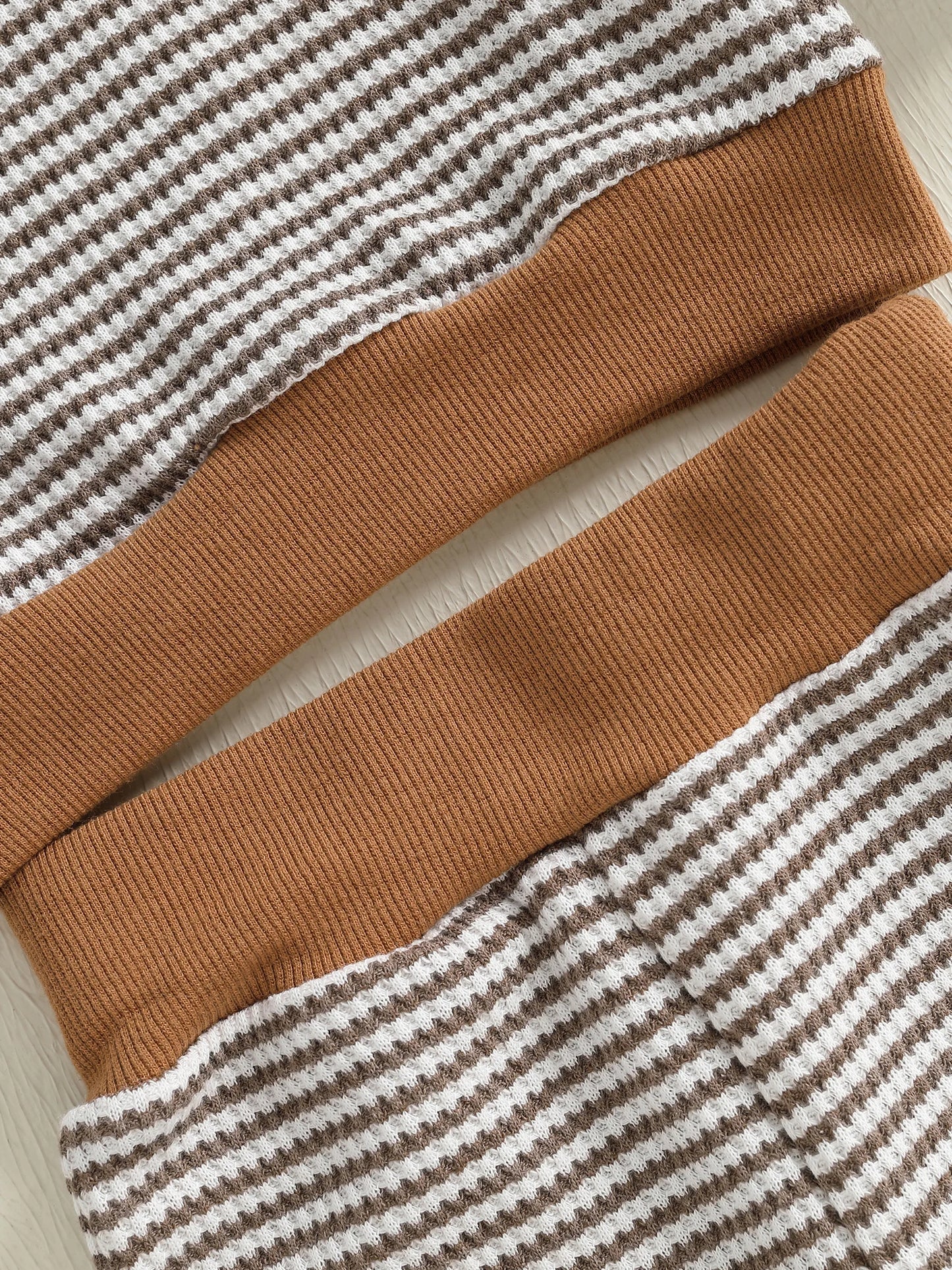 Baby Toddler Boys 2Pcs Autumn Long Sleeve O Neck Football Embroidery Top Striped Pants Jogger Set