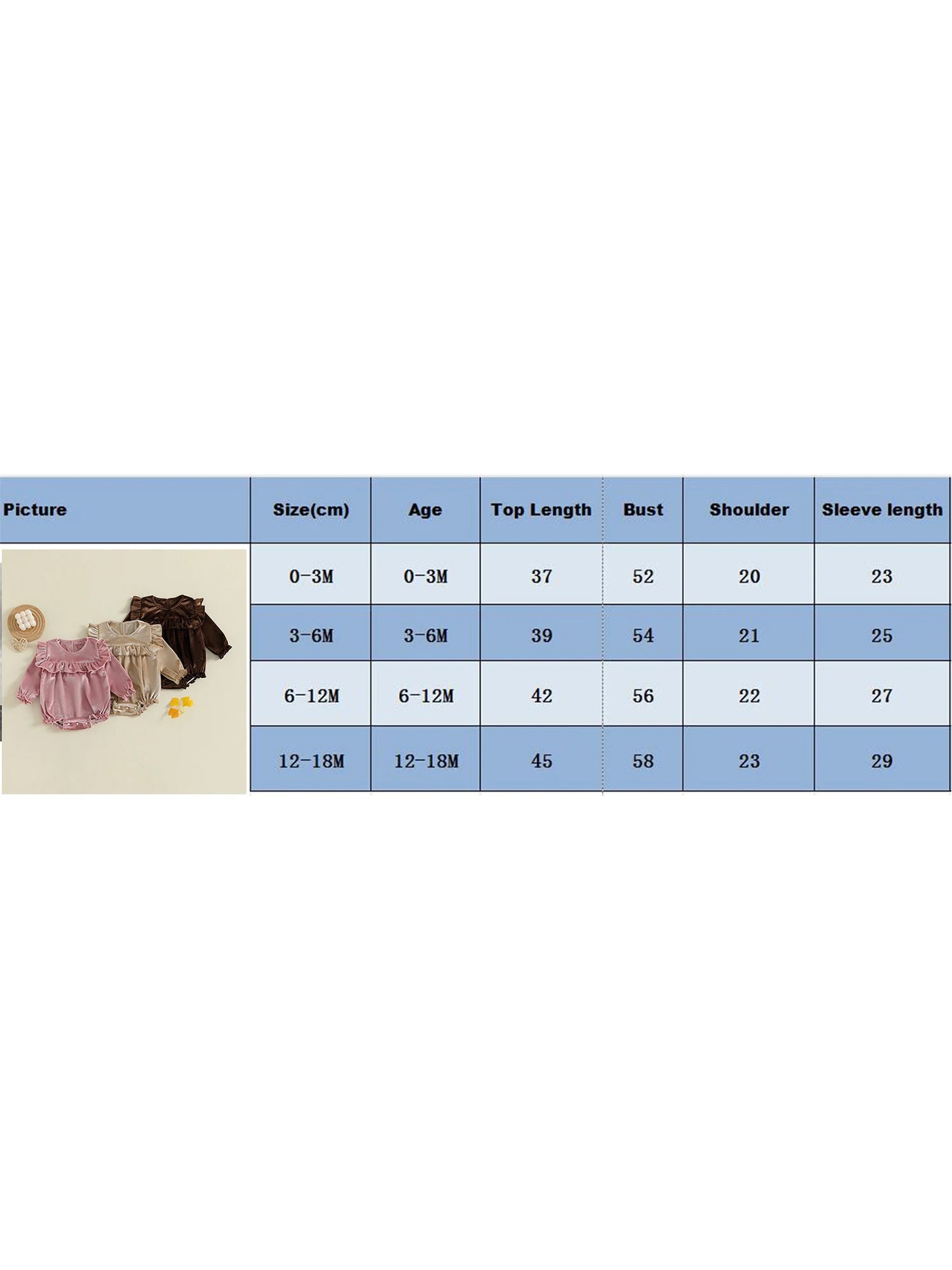 Baby Girls Velvet Romper Solid Color Ruffled Round Neck Long Sleeve Bubble Jumpsuit