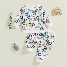 Load image into Gallery viewer, Baby Boy Fall Outfits Long Sleeve Tractor Pattern Pullover Tops + Pants Set Toddler Outfit Set
