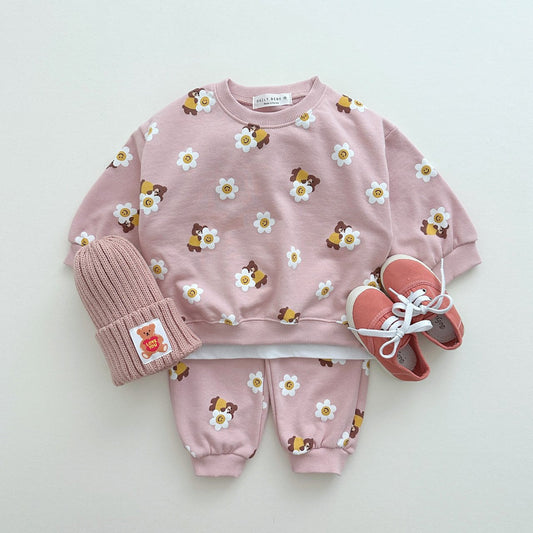 Girls Floral Jogger Set