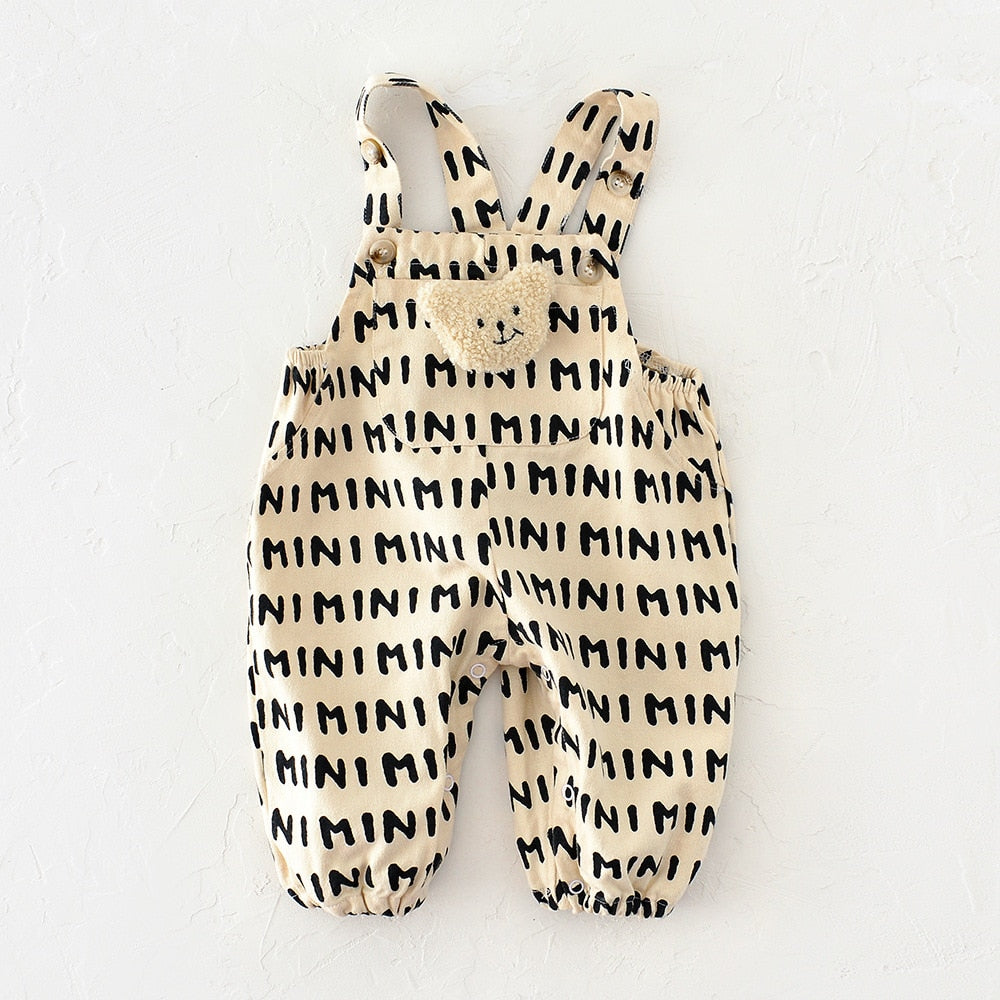 Teddy Bear Stripe Jumpsuit Romper