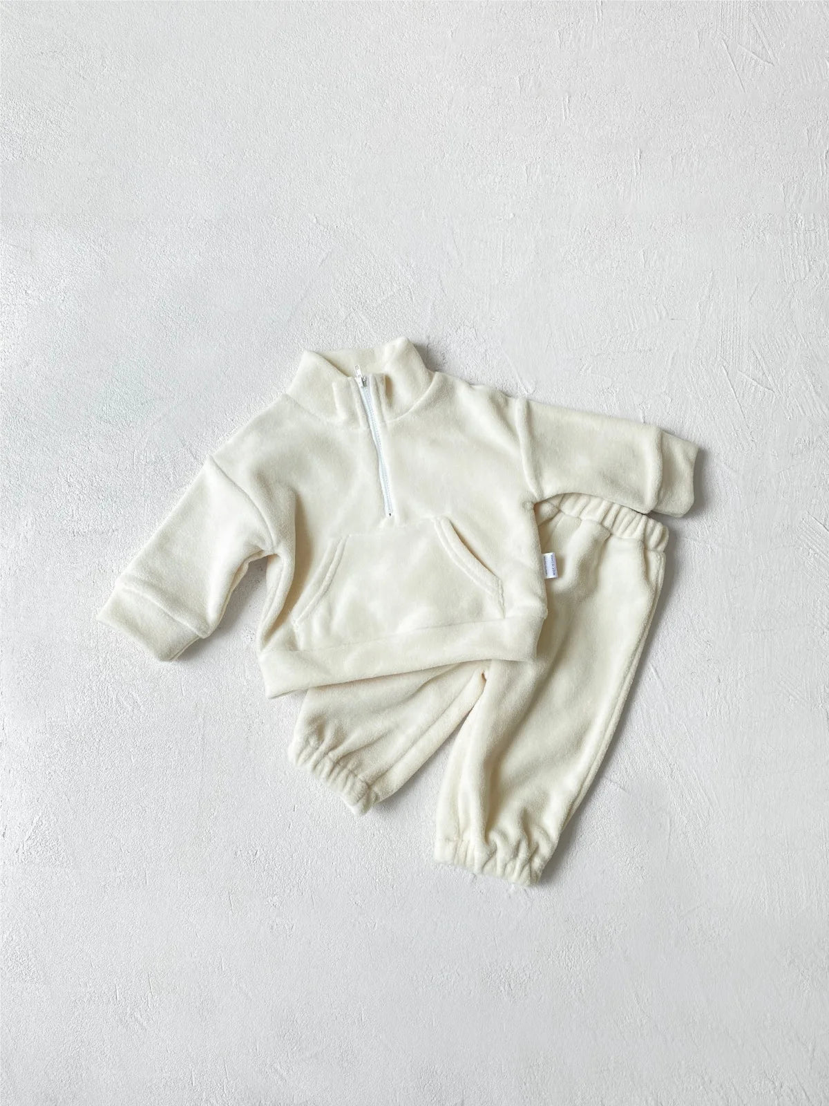 Toddler Kid Boy Girl 2Pcs Winter Clothes Set Fleece Warm Pullover Top Pant Thick Two Piece Jogger Set Loose Outfit