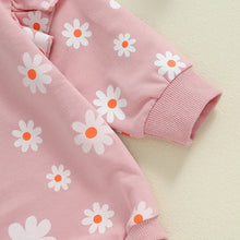 Load image into Gallery viewer, Baby Girl Bubble Romper Flower Daisy Print Round Neck Long Sleeve Jumpsuit
