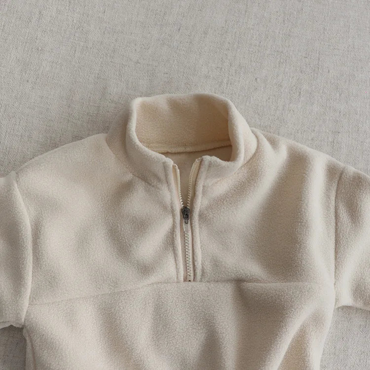 Toddler Kid Boy Girl 2Pcs Winter Clothes Set Fleece Warm Pullover Top Pant Thick Two Piece Jogger Set Loose Outfit