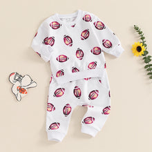 Load image into Gallery viewer, Baby Toddler Boys Girls 2Pcs Fall Clothes Football Print Long Sleeve Top and Elastic Pants Track Suit Outfit Set
