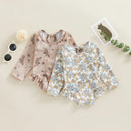 Baby Girl Floral Print Backless Bathing Suit