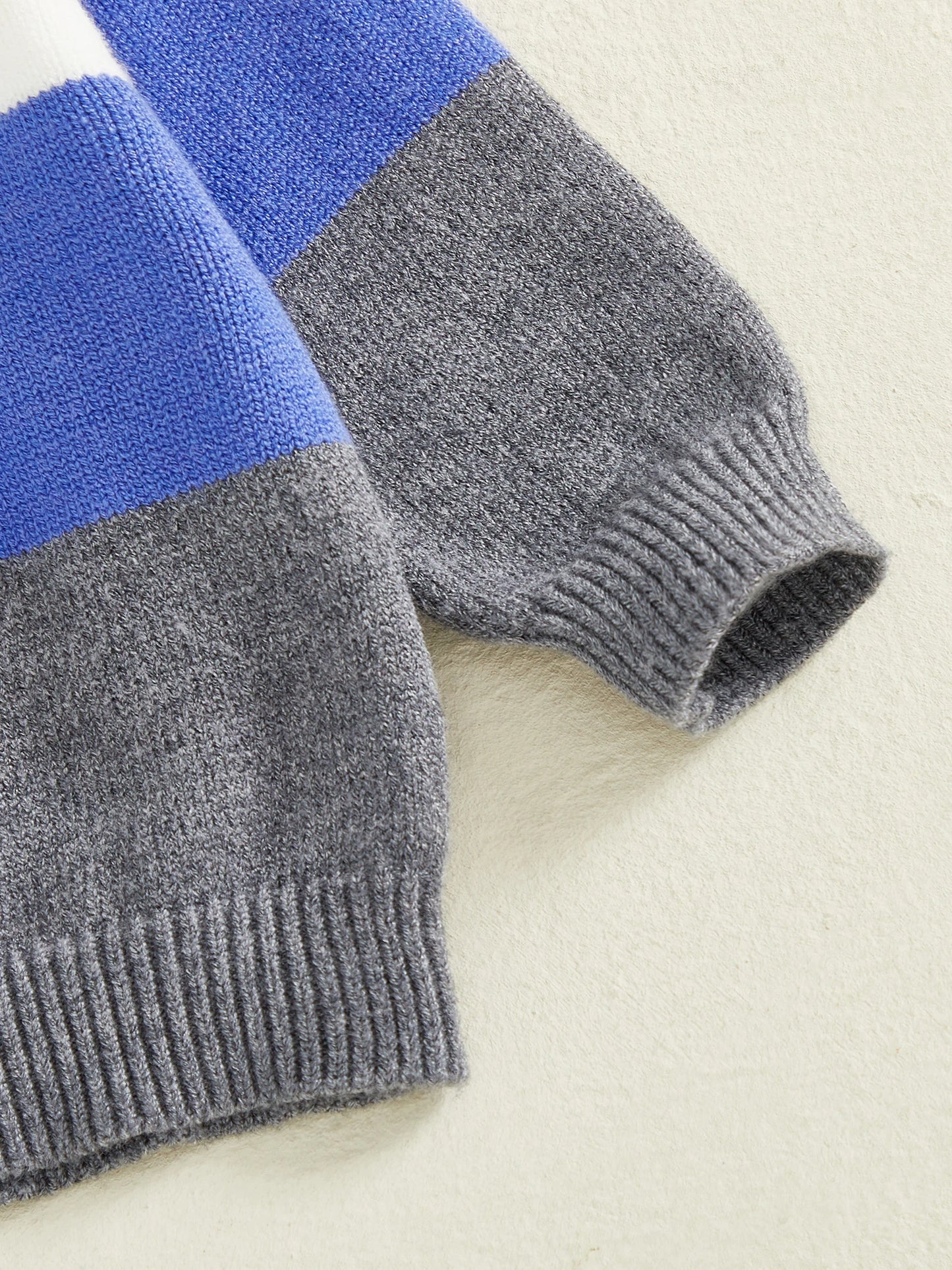 Baby Toddler Boy Sweater Lapel Collar Long Sleeve Patchwork Upper Button Down Pullover Warm Knit Tops