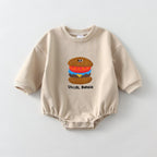 Long Sleeve Cartoon Embroidered Overalls Bodysuits Romper