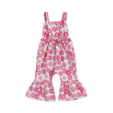 Load image into Gallery viewer, Baby Toddler Girls Romper Jumpsuit Strawberry / Flower Print Sleeveless Overalls Flare Pants with Pocket Jumpsuit
