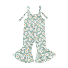 Load image into Gallery viewer, Baby Toddler Girls Romper Jumpsuit Sleeveless Tie Tank Top Daisy Flower Print Bell Bottom Overalls
