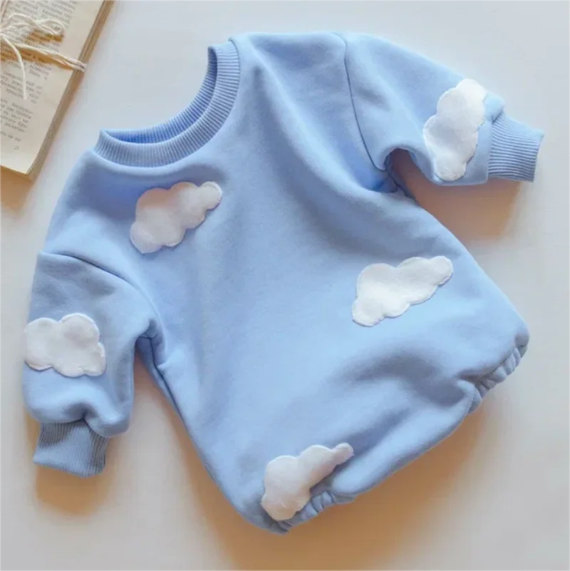 Baby Girls Boys Flowers Clouds Bubble Romper Long Sleeve Bodysuit